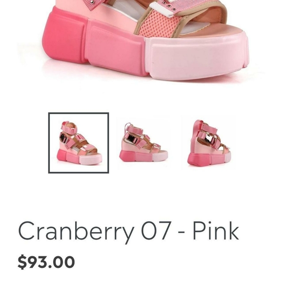 Anthony Wang Cranberry Pink Wedges - Picture 3 of 4